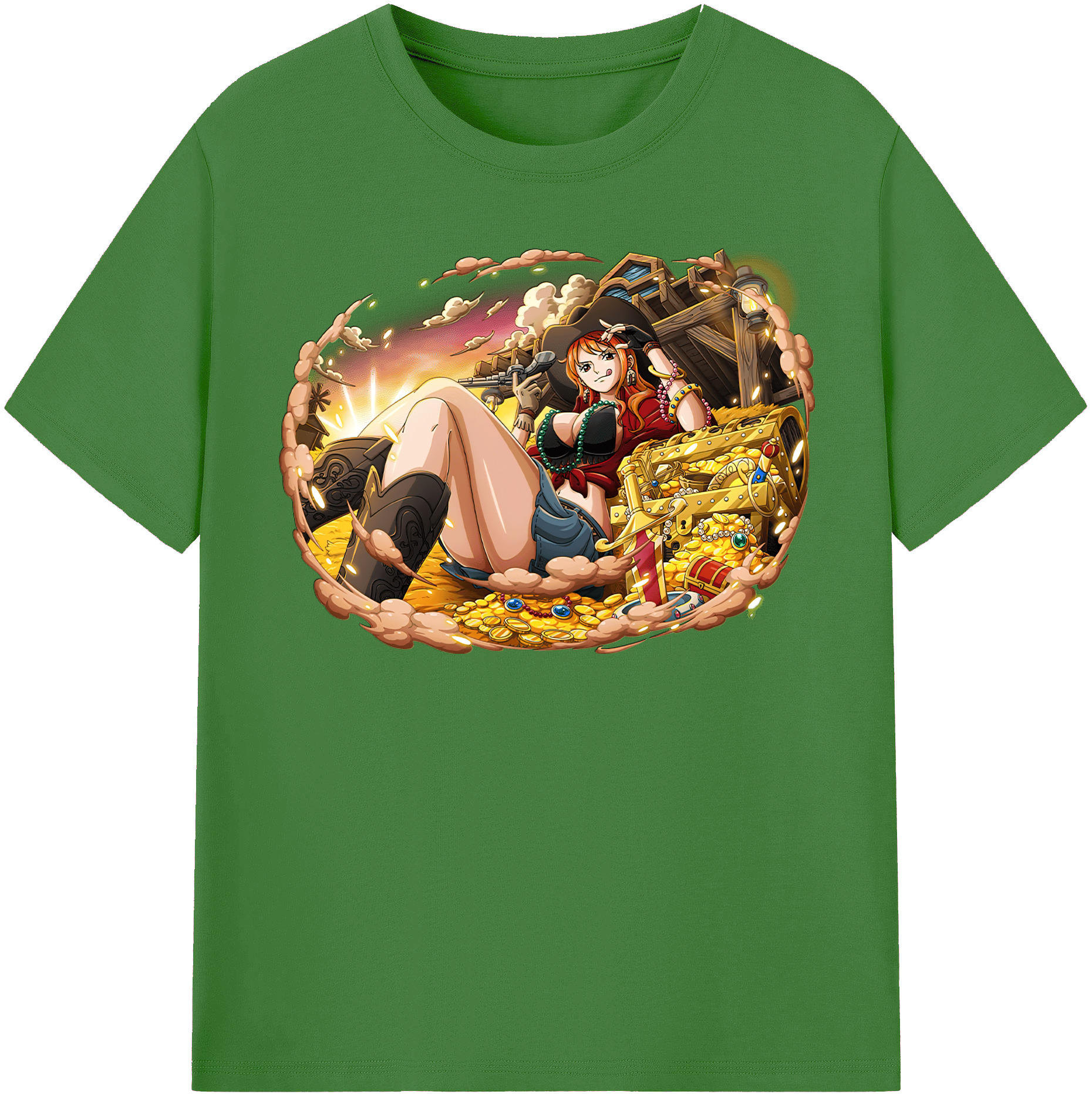 （画像用） ワンピース ナミ ONE PIECE Nami レディースカジュアルプリントTシャツ（綿100％）